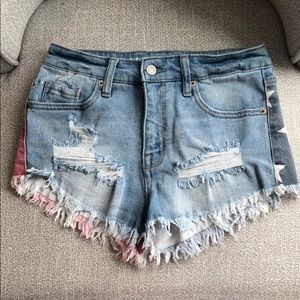 High-Rise patriotic jean shorts